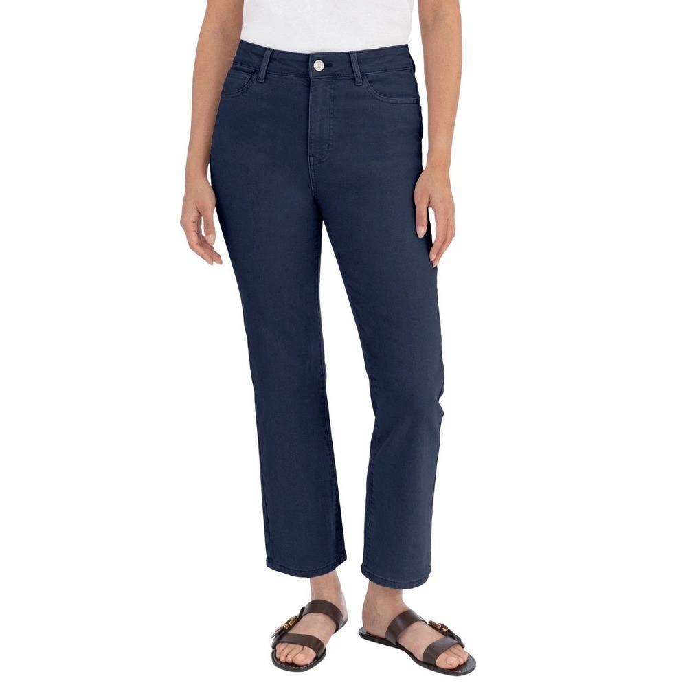 Blank NYC Womens High Rise Straight Leg Navy Blue Pants Size 12/32 Classic Prep